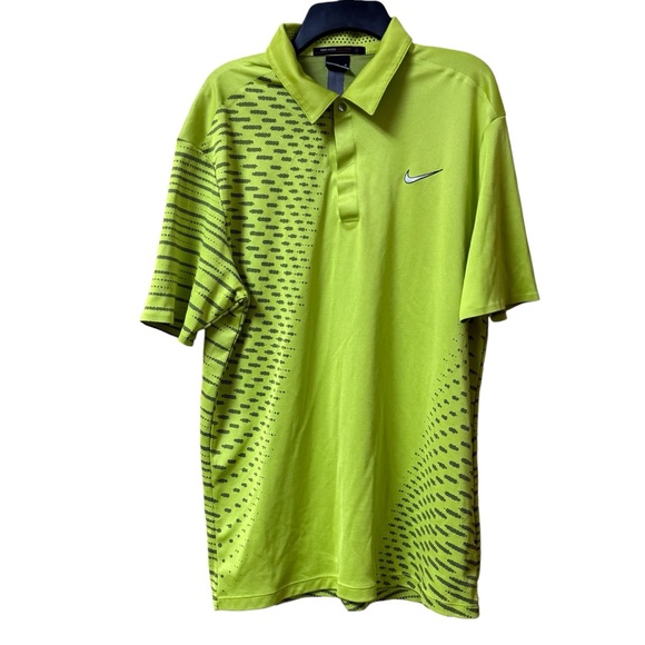 Tiger Woods Nike Golf Dri-Fit Mens Lime Green Polo Shirt Size Medium READ - Picture 13 of 13